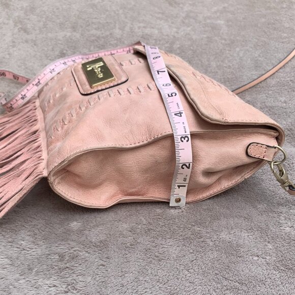Marciano Angelique Genuine Leather Fringe Cross Body Messenger Bag - Picture 11 of 15